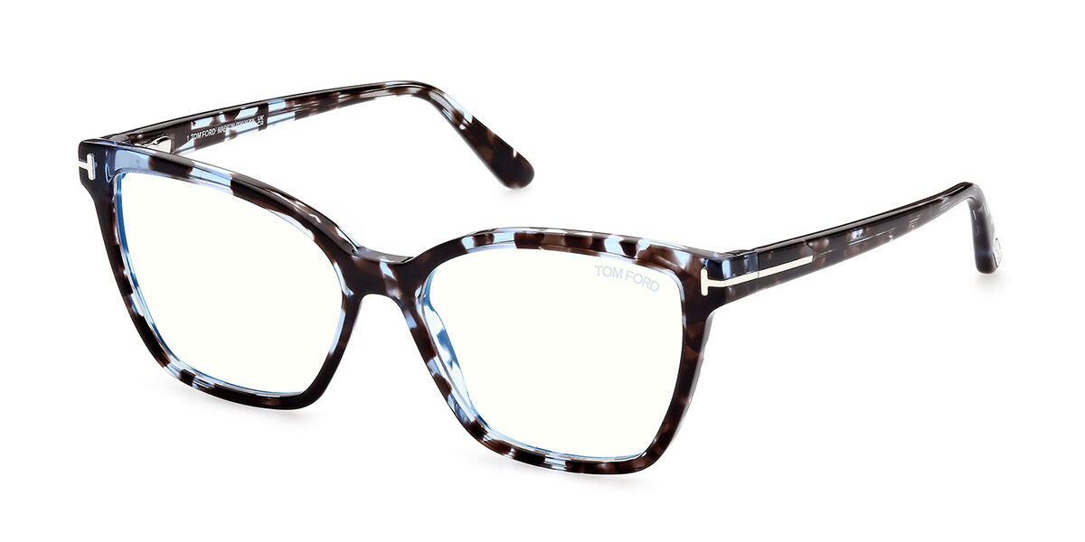 Image of Tom Ford FT5812-B Azuis-Light Block 055 Óculos de Grau Tortoiseshell Feminino PRT