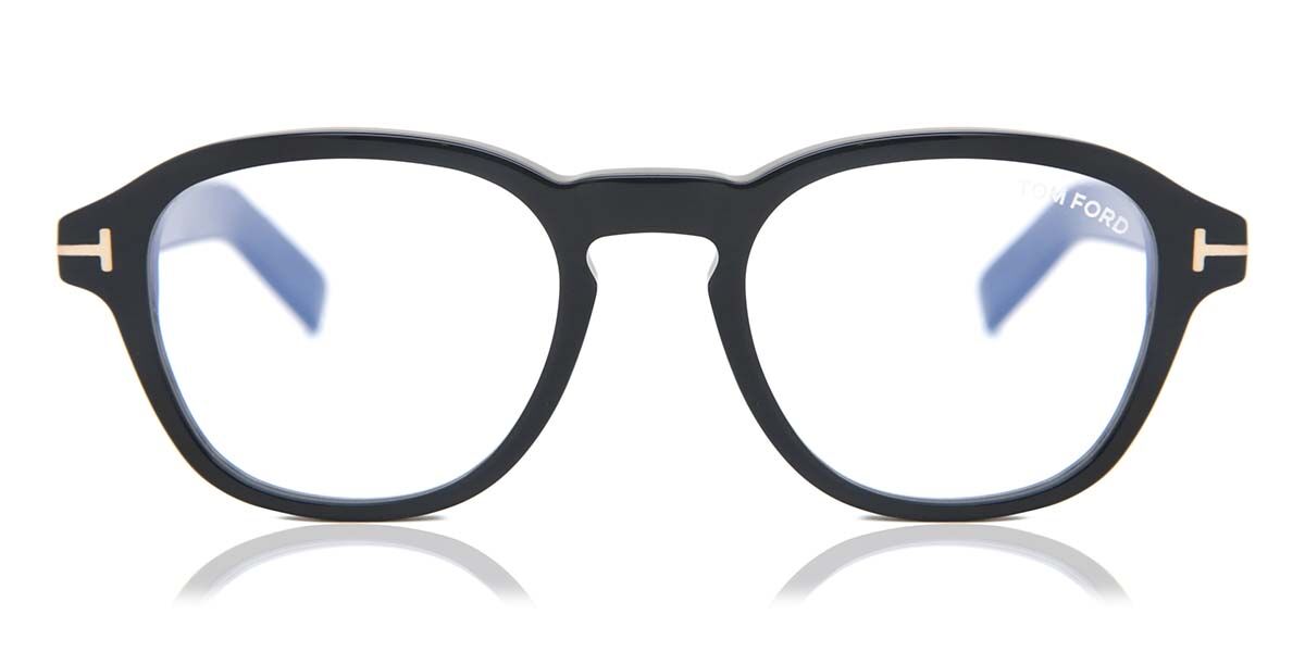 Image of Tom Ford FT5821-B Azuis-Light Block 001 Óculos de Grau Pretos Masculino PRT