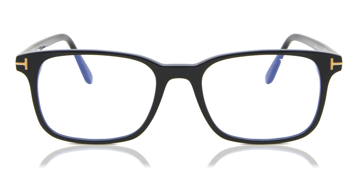 Image of Tom Ford FT5831-B Azuis-Light Block 001 Óculos de Grau Pretos Masculino PRT