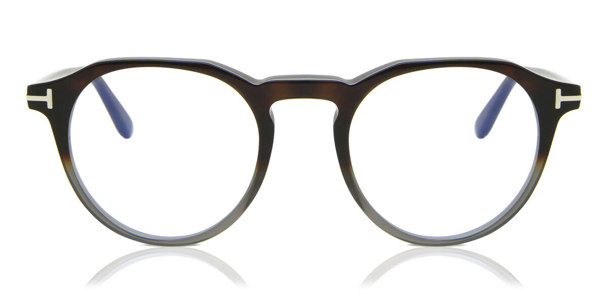 Image of Tom Ford FT5833-B Azuis-Light Block 056 Óculos de Grau Tortoiseshell Masculino PRT