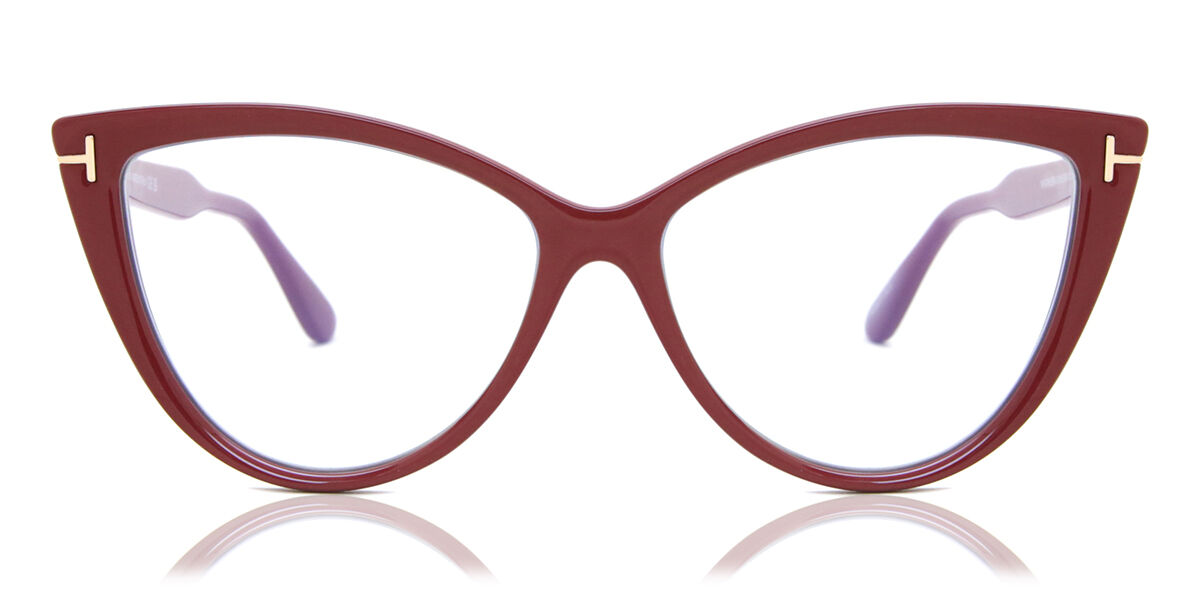 Image of Tom Ford FT5843-B Azuis-Light Block 074 Óculos de Grau Vermelhos Feminino PRT