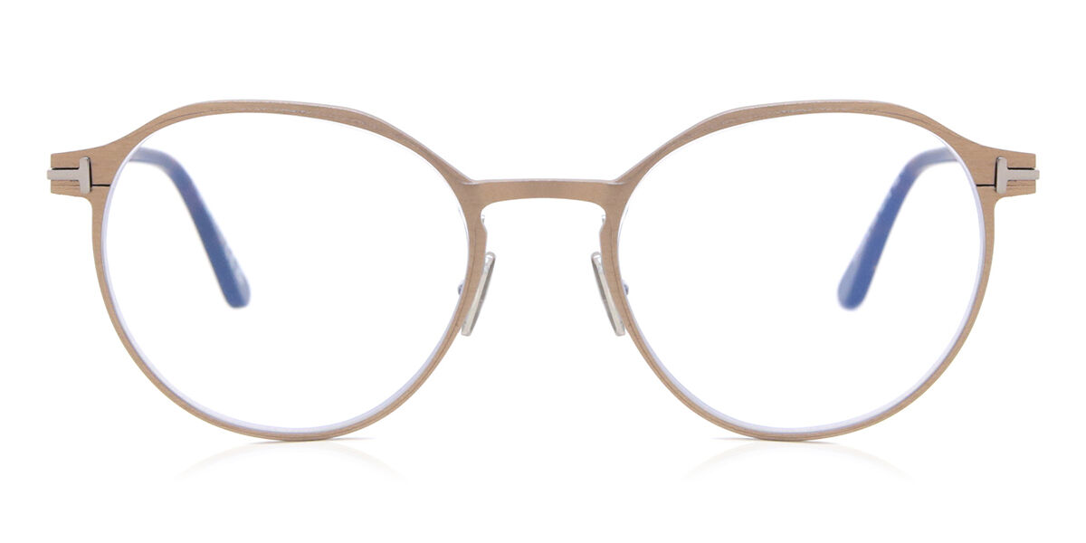 Image of Tom Ford FT5866-B Azuis-Light Block 035 Óculos de Grau Marrons Masculino BRLPT