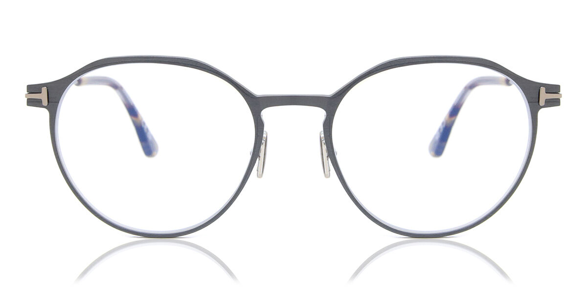 Image of Tom Ford FT5866-B Azules-Light Block 013 Gafas Recetadas para Hombre Plateadas ESP