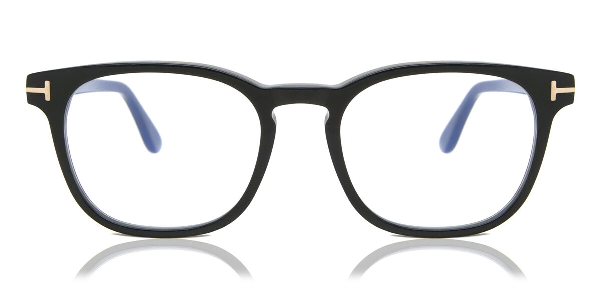 Image of Tom Ford FT5868-B Azuis-Light Block 001 Óculos de Grau Pretos Masculino BRLPT