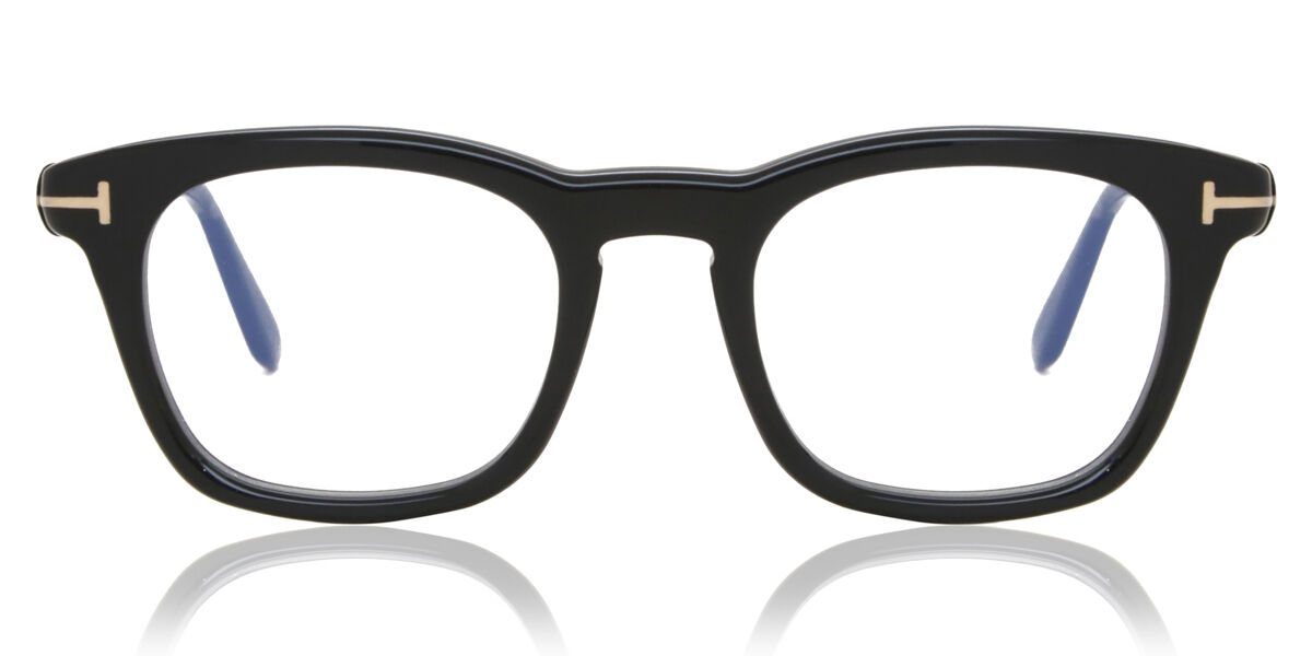 Image of Tom Ford FT5870-B Azuis-Light Block 001 Óculos de Grau Pretos Masculino BRLPT