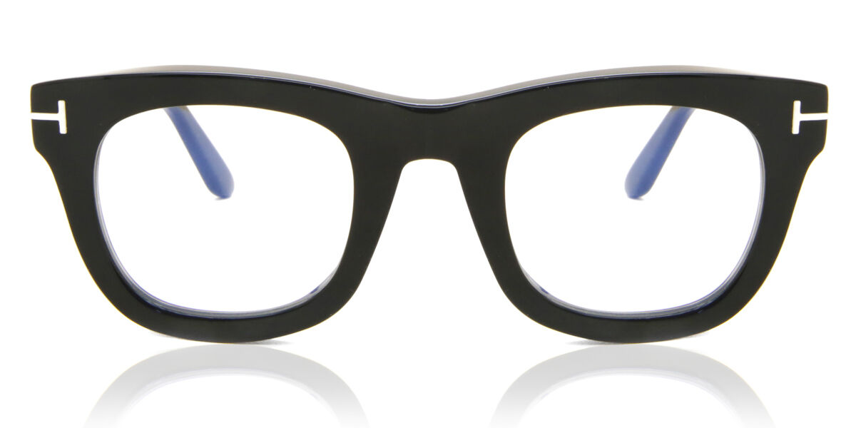 Image of Tom Ford FT5872-B Azuis-Light Block 001 Óculos de Grau Pretos Masculino BRLPT