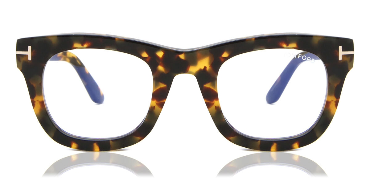 Image of Tom Ford FT5872-B Azuis-Light Block 055 Óculos de Grau Tortoiseshell Masculino PRT
