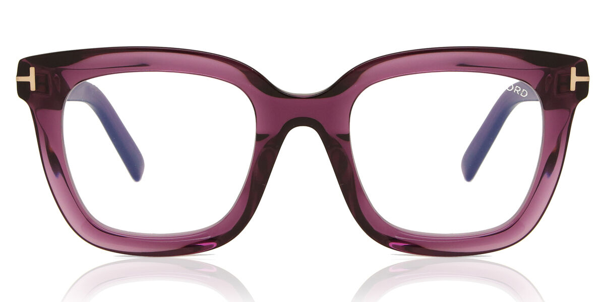 Image of Tom Ford FT5880-B Azuis-Light Block 081 Óculos de Grau Purple Feminino BRLPT