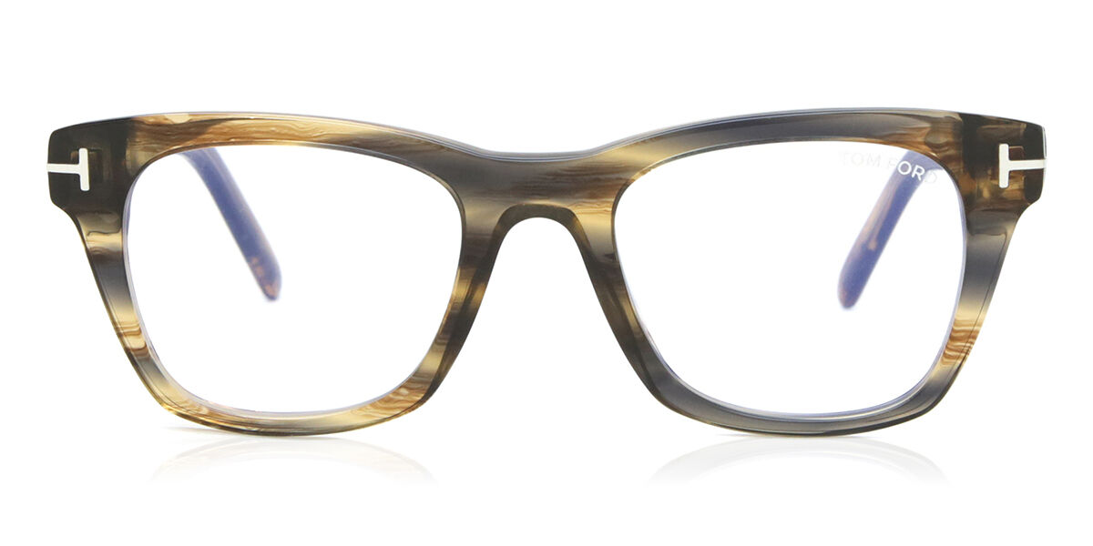 Image of Tom Ford FT5886-B Azuis-Light Block 045 Óculos de Grau Marrons Masculino BRLPT