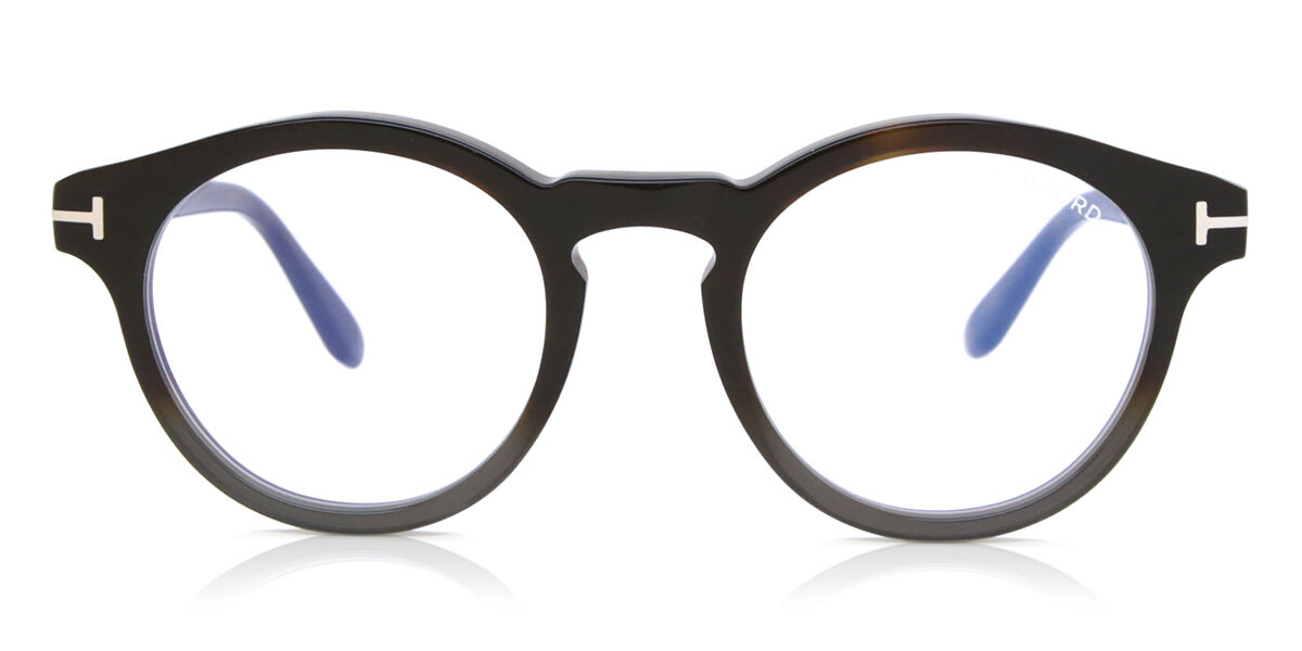 Image of Tom Ford FT5887-B Azuis-Light Block 056 Óculos de Grau Tortoiseshell Masculino BRLPT