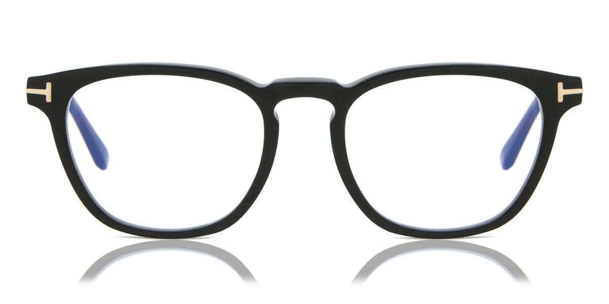Image of Tom Ford FT5890-B Azuis-Light Block 005 Óculos de Grau Pretos Masculino BRLPT