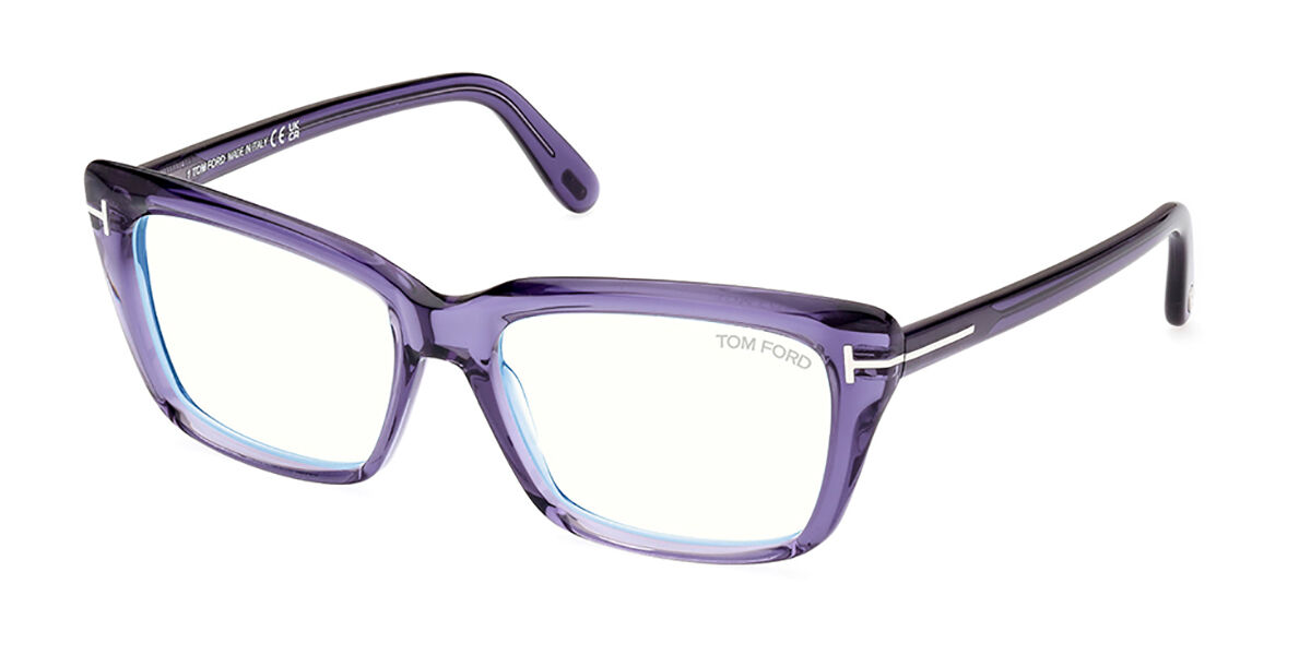 Image of Tom Ford FT5894-B Azuis-Light Block 081 Óculos de Grau Purple Feminino PRT
