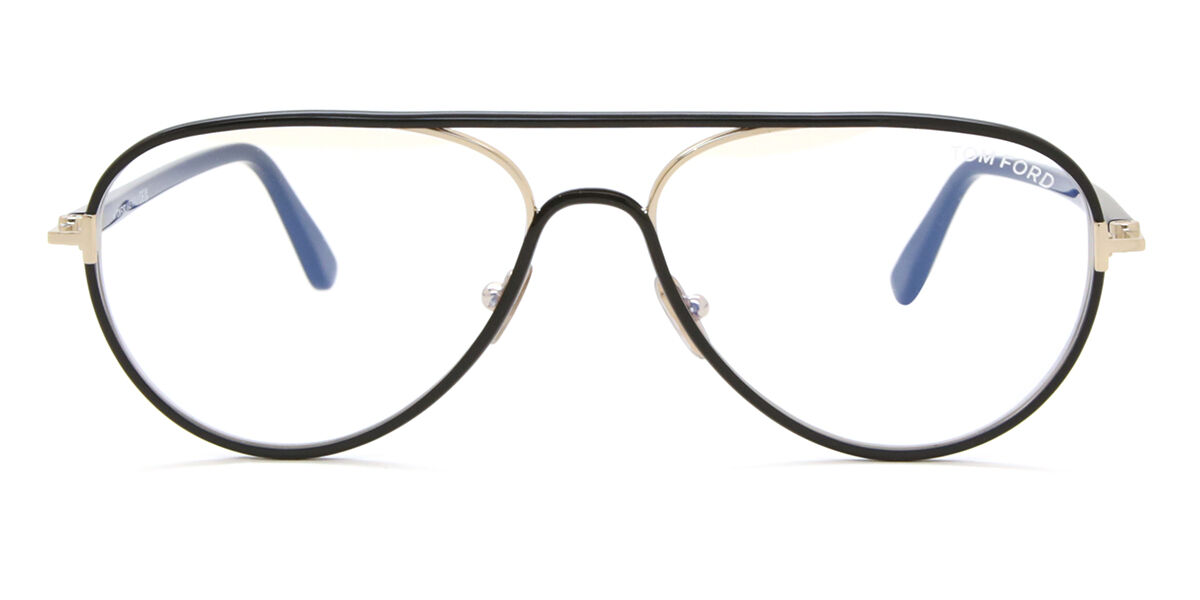 Image of Tom Ford FT5897-B Azuis-Light Block 001 Óculos de Grau Dourados Masculino BRLPT