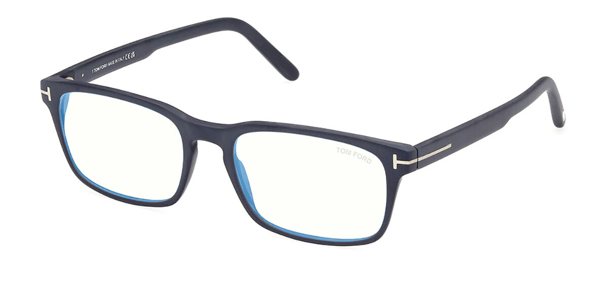 Image of Tom Ford FT5938-B Azuis-Light Block 091 Óculos de Grau Azuis Masculino BRLPT