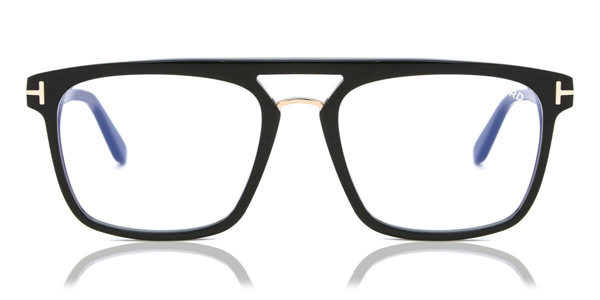 Image of Tom Ford FT5942-B Azuis-Light Block 001 Óculos de Grau Pretos Masculino BRLPT
