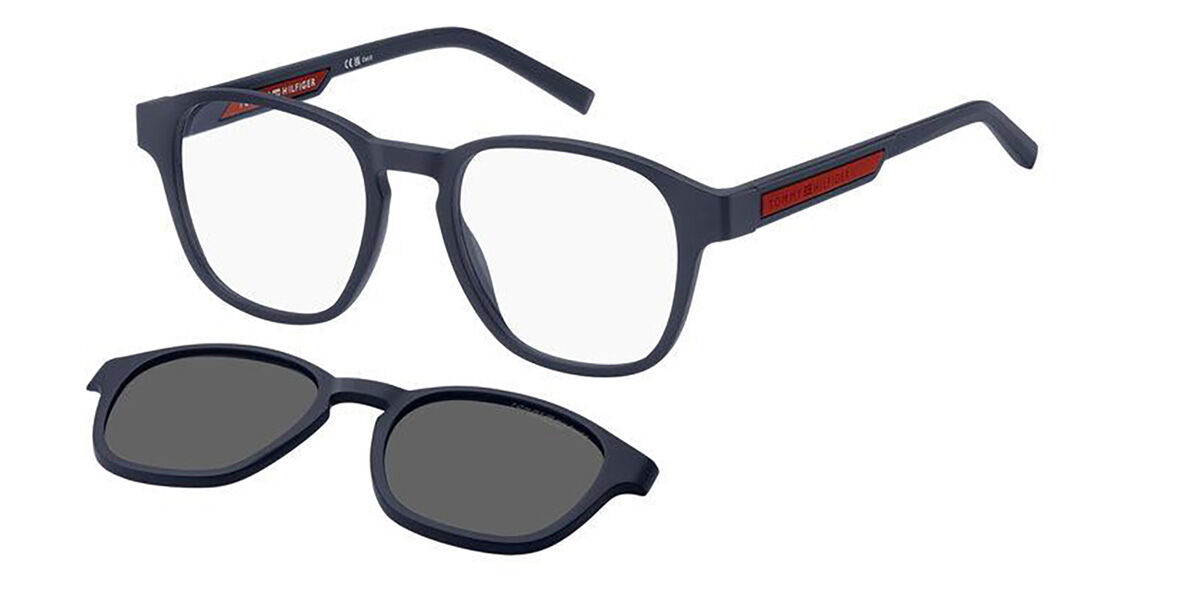 Image of Tommy Hilfiger TH 2085/CS With Clip-On FLL Óculos de Grau Azuis Masculino PRT