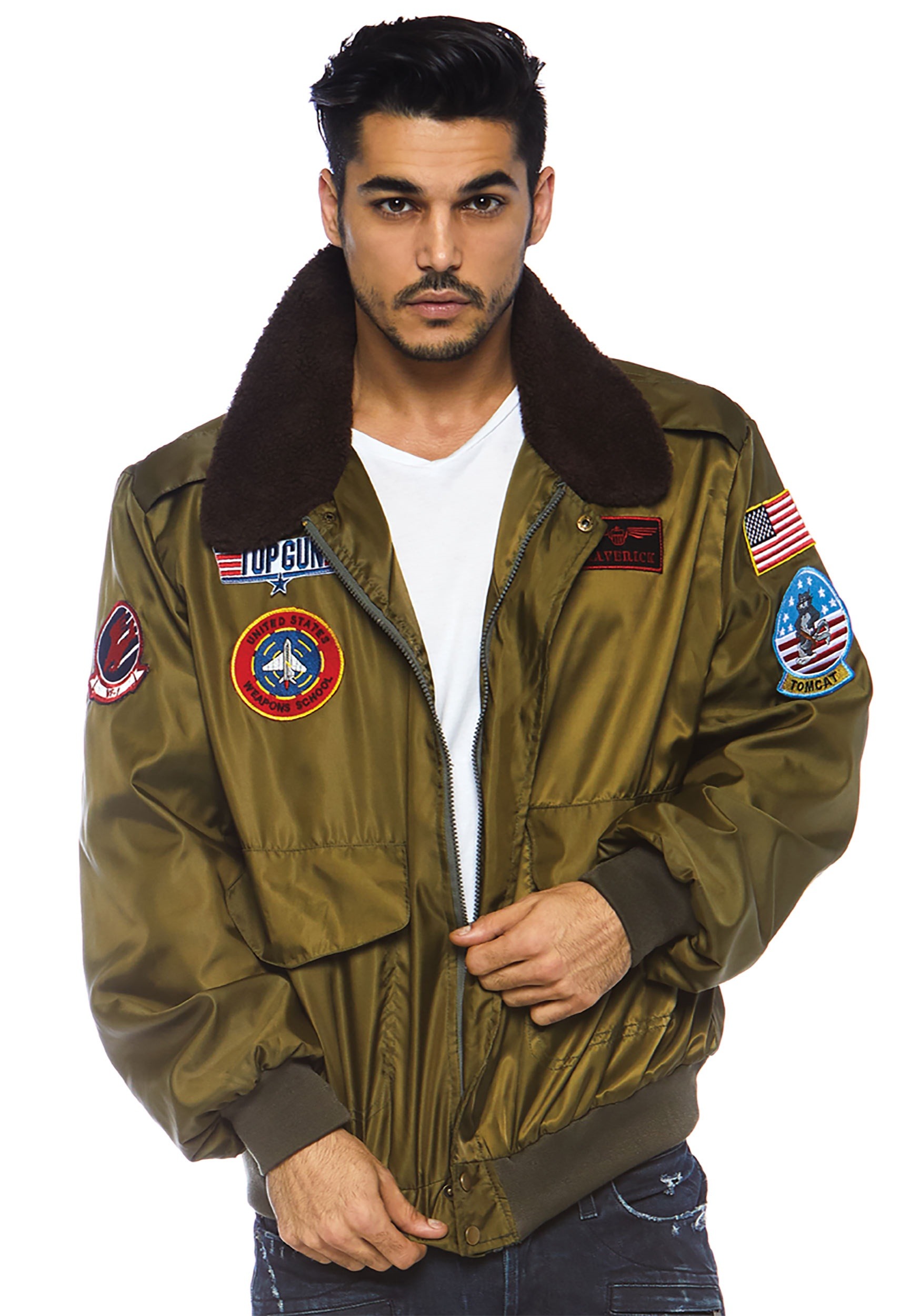 Image of Top Gun Nylon Bomber Costume Jacket for Men ID LETG86762-S