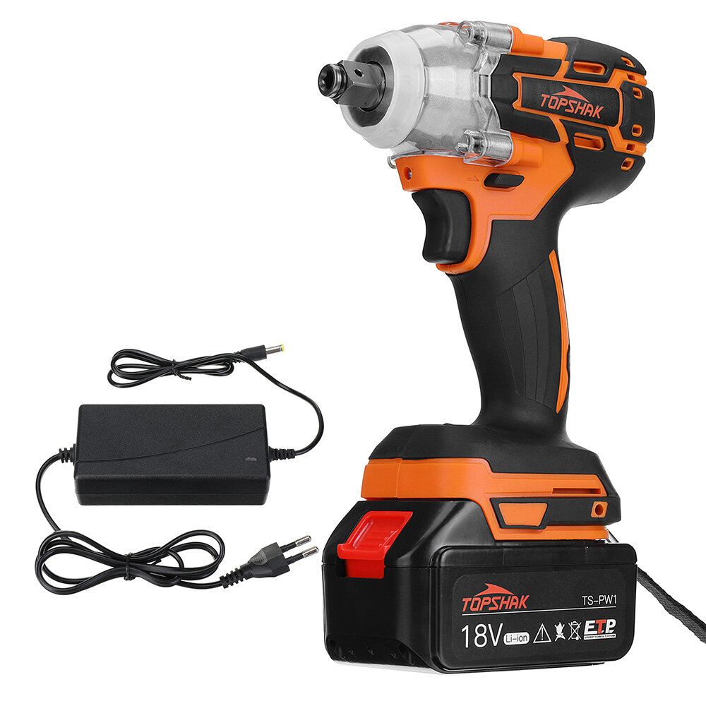 Image of Topshak TS-PW1 Brushless Impact Wrench LED Working Light Rechargeable Woodworking Maintenance Tool W/ Battery Also For M