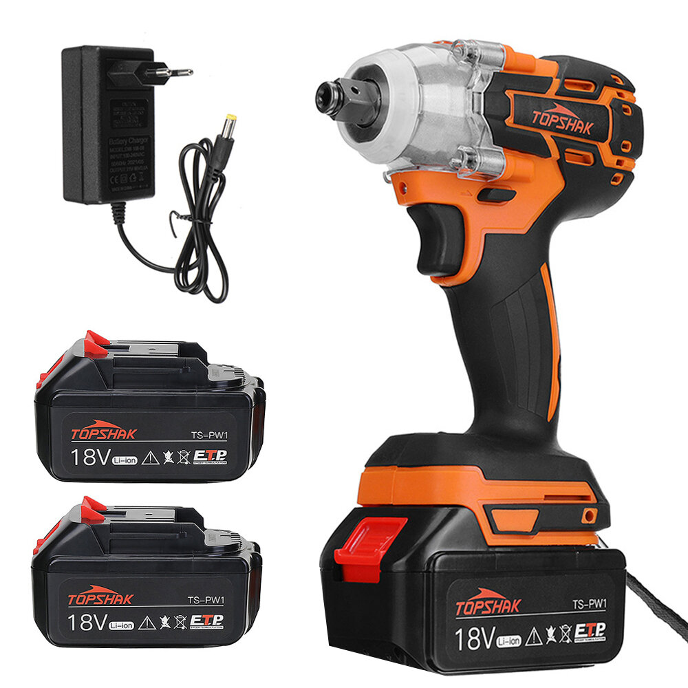 Image of Topshak TS-PW1A 380NM Brushless Electric Impact Wrench LED Working Light Rechargeable Woodworking Maintenance Tool W/ B