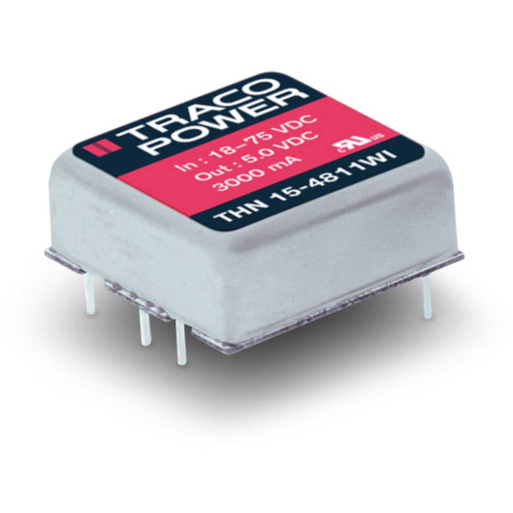 Image of TracoPower THN 15-2410WI DC/DC converter (print) 24 V DC 33 V DC 4 A 15 W No of outputs: 1 x Content 10 pc(s)