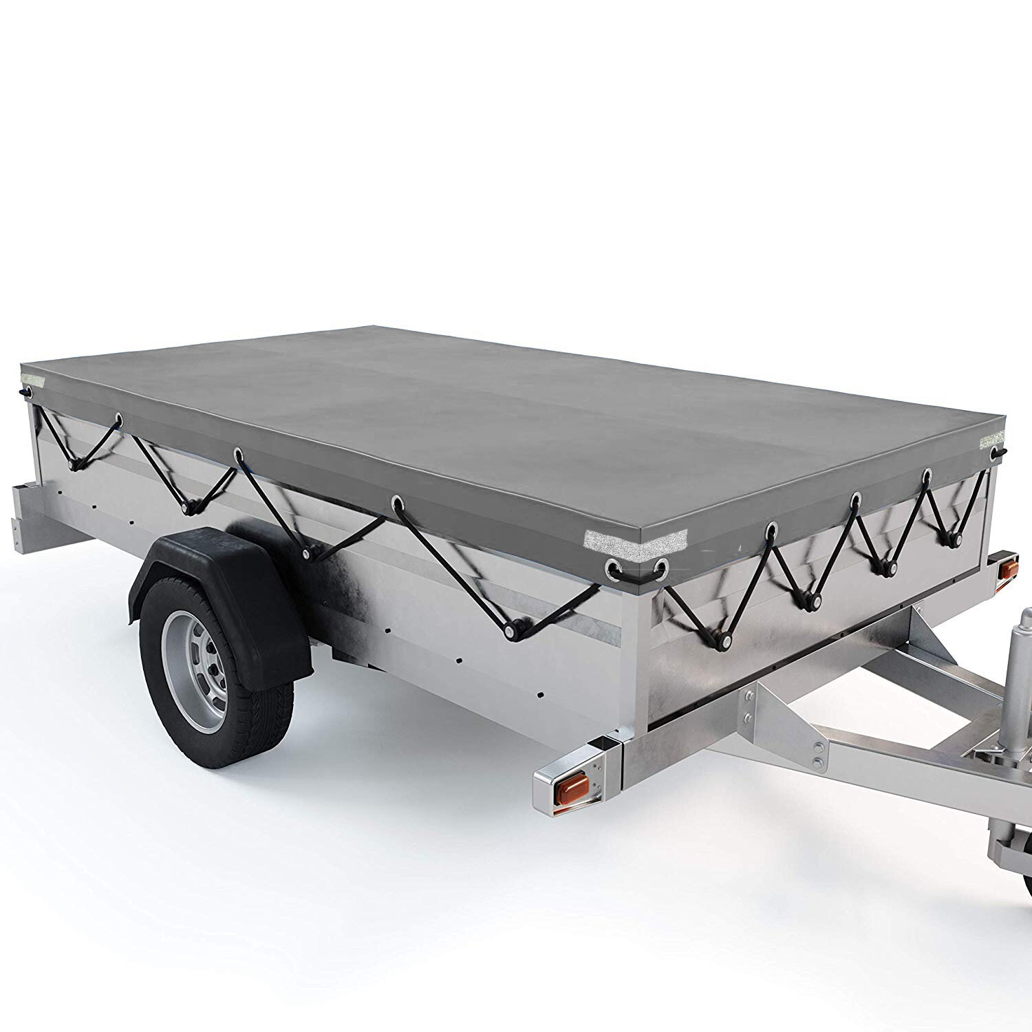 Image of Trailer Cover Waterproof Windproof Dust Protector With Rubber Belt 208x114x13cm