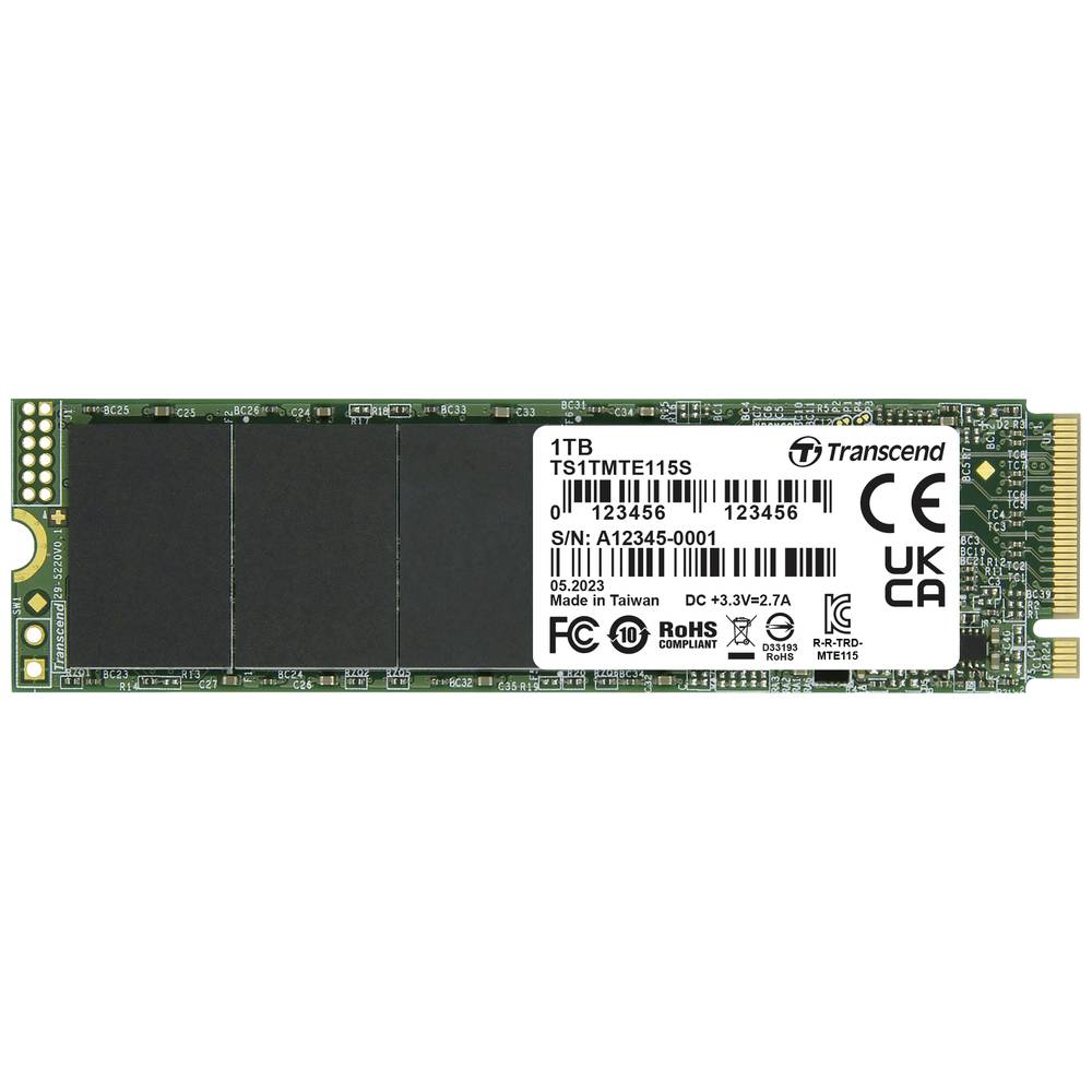 Image of Transcend 115S 1 TB NVMe/PCIe M2 internal SSD PCIe NVMe 30 x4 Retail TS1TMTE115S