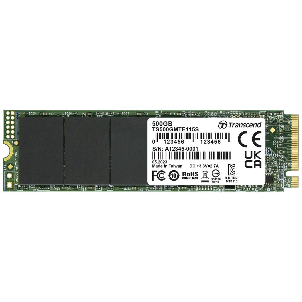 Image of Transcend 115S 500 GB NVMe/PCIe M2 internal SSD PCIe NVMe 30 x4 Retail TS500GMTE115S