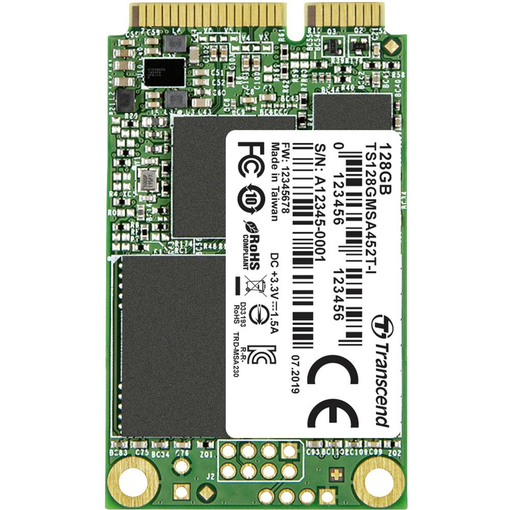 Image of Transcend MSA452T-I 128 GB Internal mSATA SSD SATA 6 Gbps Industrial TS128GMSA452T-I
