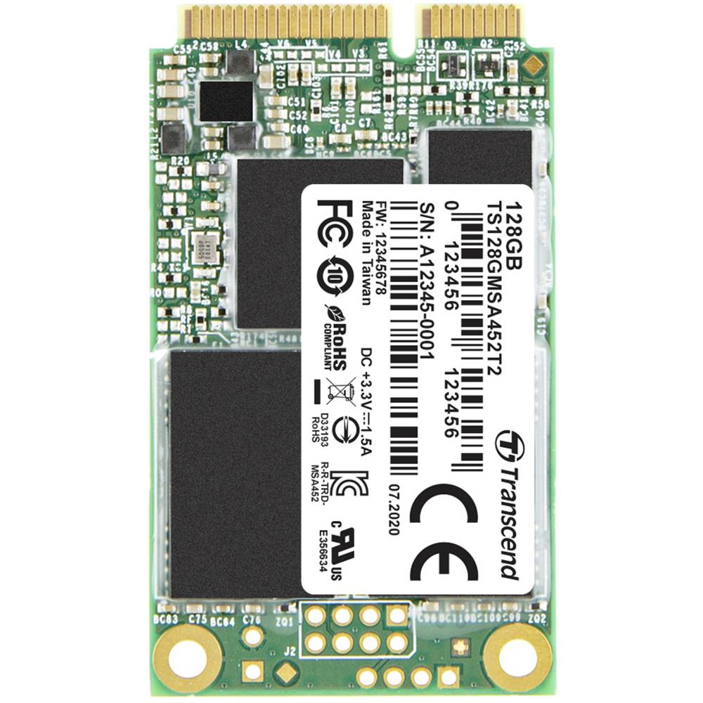 Image of Transcend MSA452T2 128 GB Internal mSATA SSD SATA 6 Gbps Industrial TS128GMSA452T2
