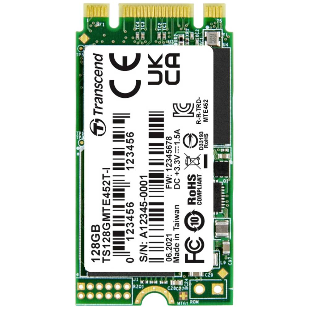 Image of Transcend MTE452T-I 128 GB Internal M2 PCIe NVMe SSD 2242 PCIe NVMe 30 x2 #####Industrial TS128GMTE452T-I