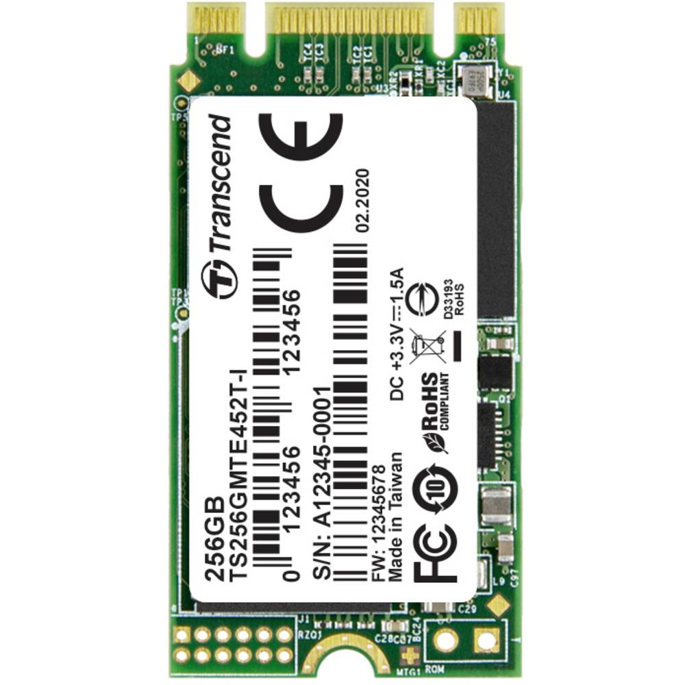 Image of Transcend MTE452T-I 256 GB Internal M2 PCIe NVMe SSD 2242 PCIe NVMe 30 x2 Industrial TS256GMTE452T-I