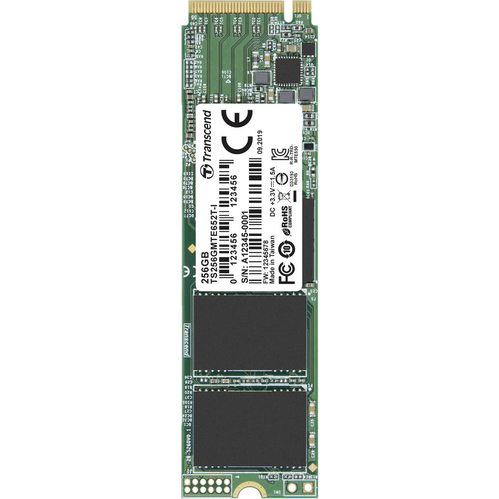 Image of Transcend MTE652T-I 256 GB NVMe/PCIe M2 internal SSD PCIe NVMe 30 x4 Industrial TS256GMTE652T-I