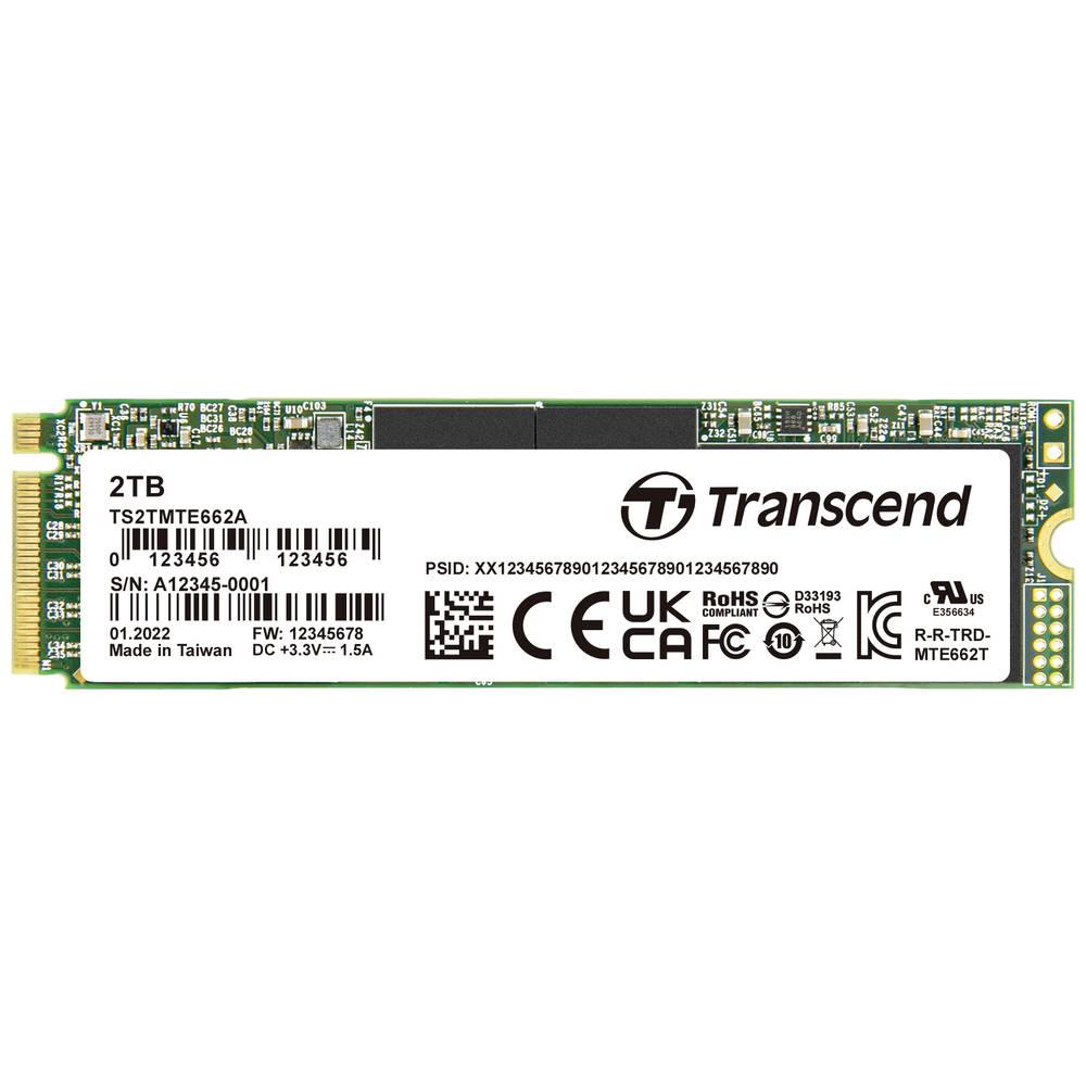 Image of Transcend MTE662A 2 TB NVMe/PCIe M2 internal SSD PCIe 30 x4 #####Industrial TS2TMTE662A