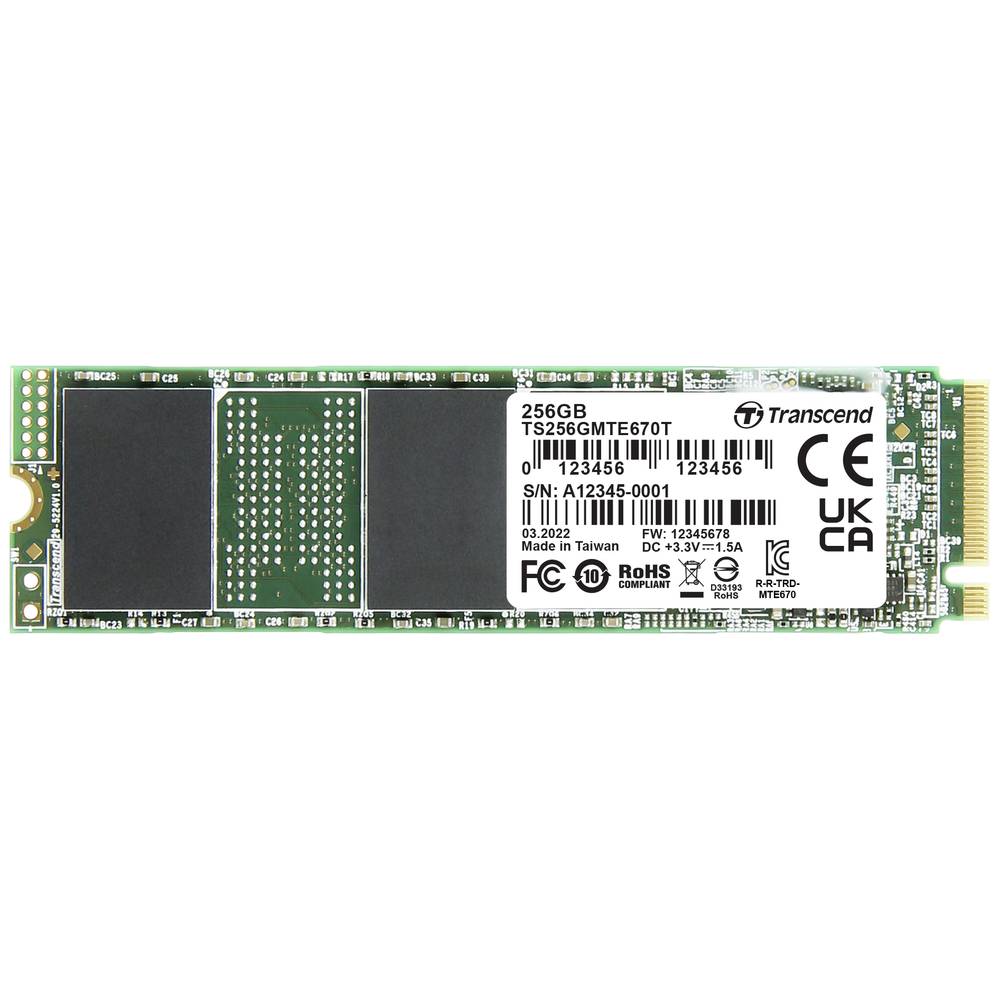 Image of Transcend MTE670T 256 GB NVMe/PCIe M2 internal SSD PCIe NVMe 30 x4 #####Industrial TS256GMTE670T