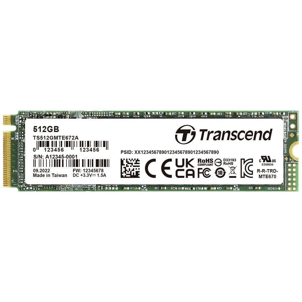 Image of Transcend MTE672A 512 GB NVMe/PCIe M2 internal SSD PCIe NVMe 30 x4 #####Industrial TS512GMTE672A