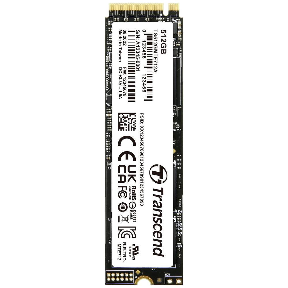 Image of Transcend MTE712A 512 GB NVMe/PCIe M2 internal SSD PCIe NVMe 40 x4 #####Industrial TS512GMTE712A