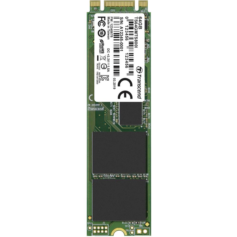 Image of Transcend MTS800I 64 GB SATA M2 internal SSD 2280 SATA 6 Gbps #####Industrial TS64GMTS800I