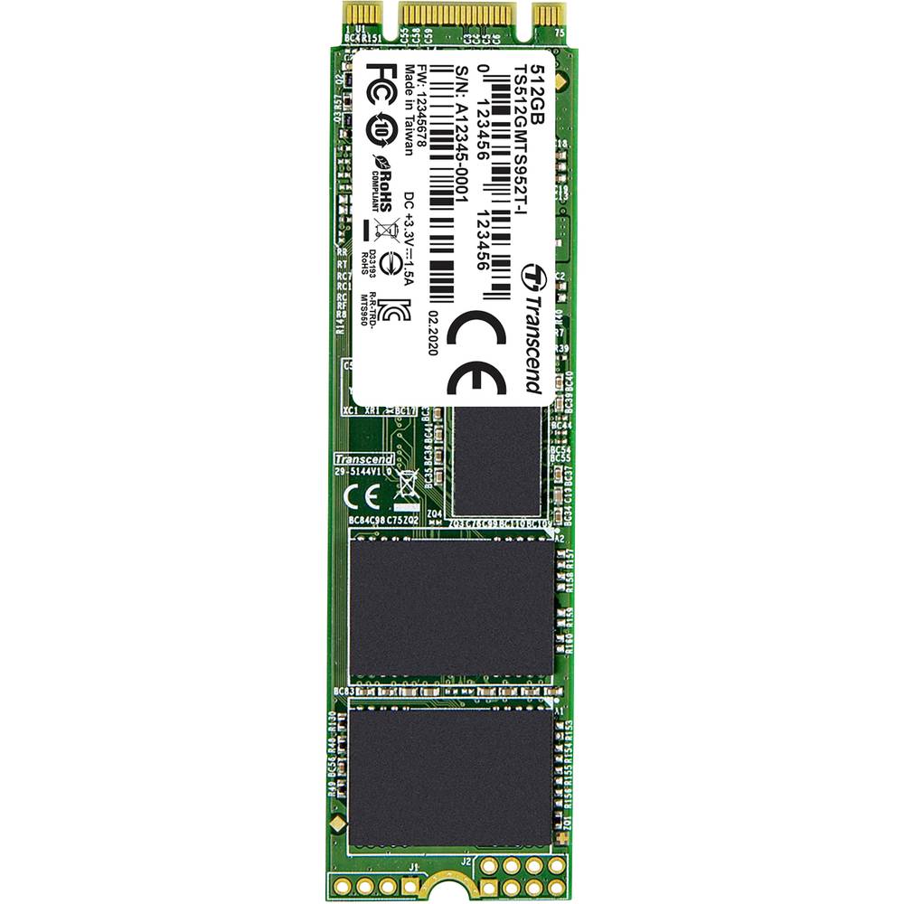 Image of Transcend MTS952T-I 512 GB NVMe/PCIe M2 internal SSD SATA 6 Gbps #####Industrial TS512GMTS952T-I