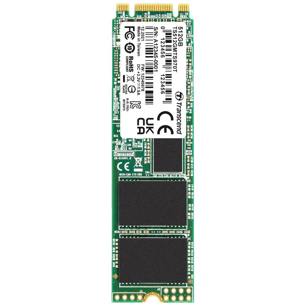 Image of Transcend MTS970T 512 GB SATA M2 internal SSD 2280 SATA III Industrial TS512GMTS970T