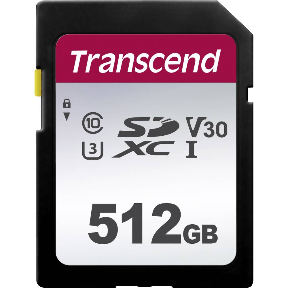 Image of Transcend Premium 300S SDXC card 512 GB Class 10 UHS-I UHS-Class 3 v30 Video Speed Class