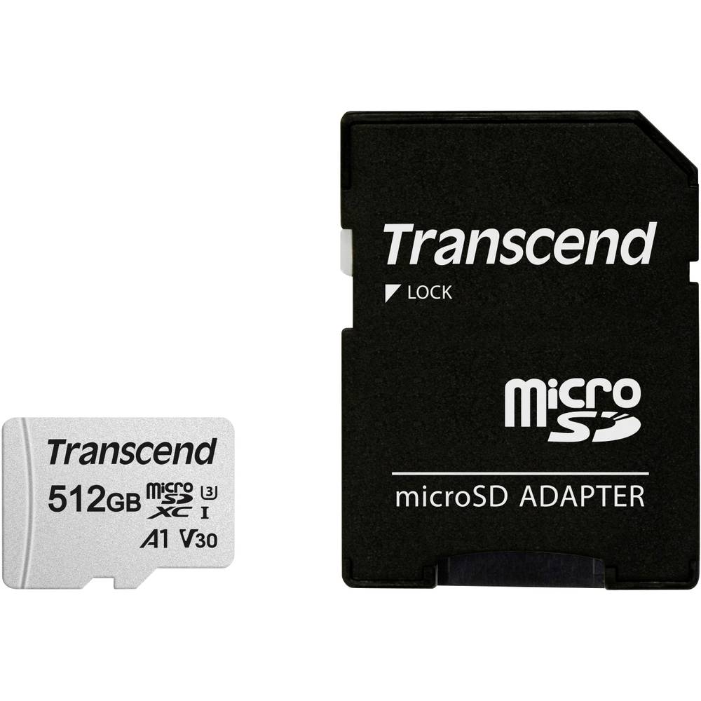 Image of Transcend Premium 300S microSDXC card 512 GB Class 10 UHS-I UHS-Class 3 v30 Video Speed Class A1 Application