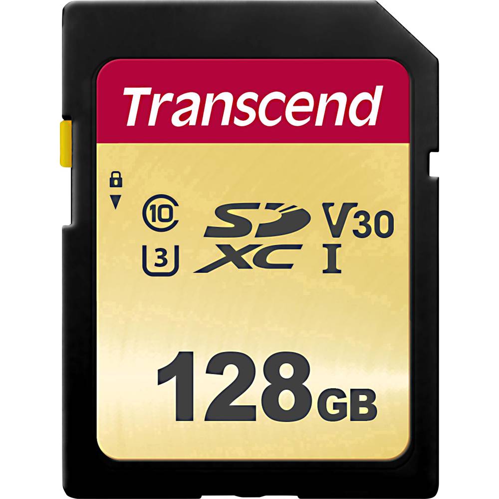 Image of Transcend Premium 500S SDXC card 128 GB Class 10 UHS-I UHS-Class 3 v30 Video Speed Class