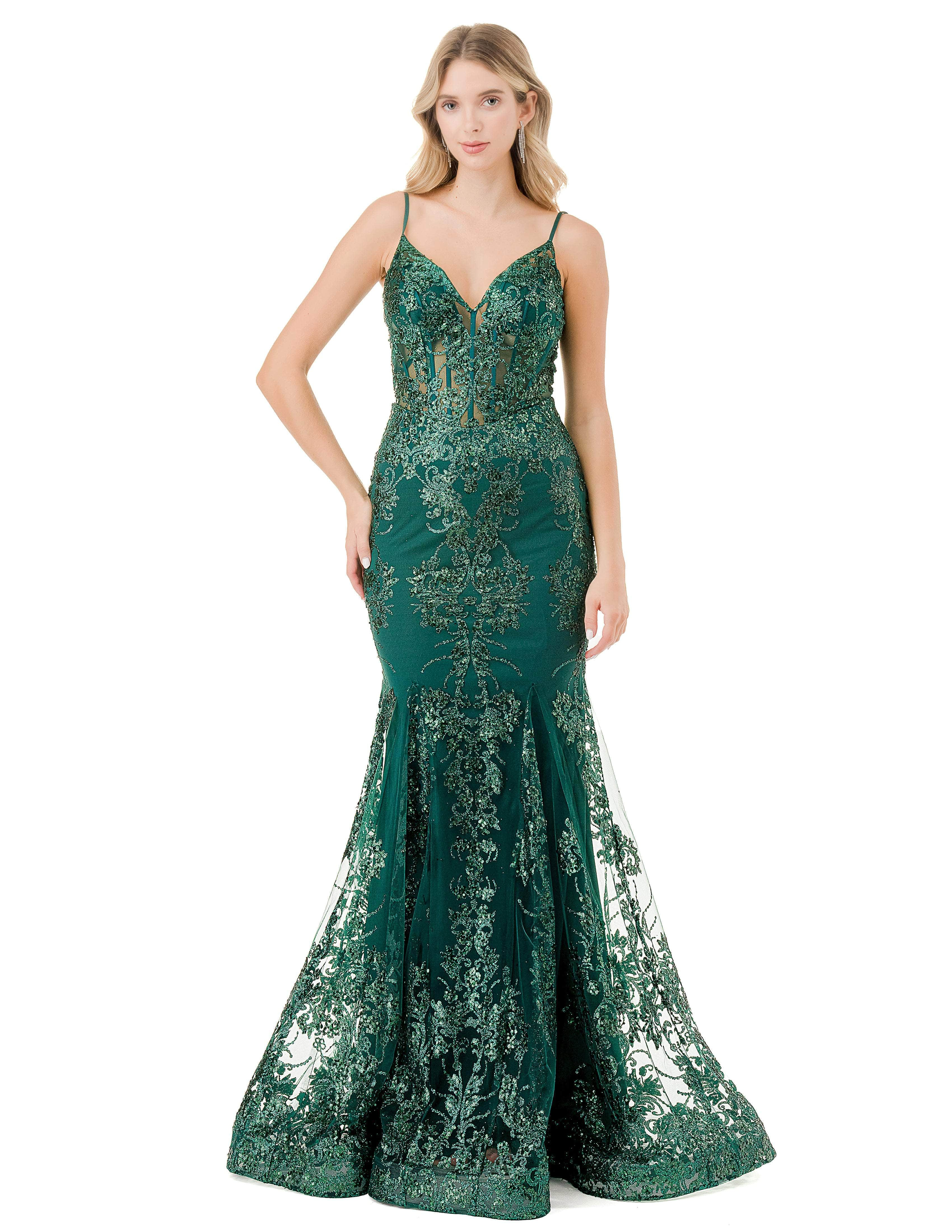 Image of Trevi Collection L2820W - Corset Bodice Mermaid Evening Gown