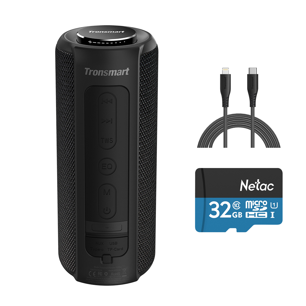 Image of Tronsmart Element T6 Plus 40W Speaker + Apple MFi Certified 66ft USB C to Lightning Cable + 32GB TF Card