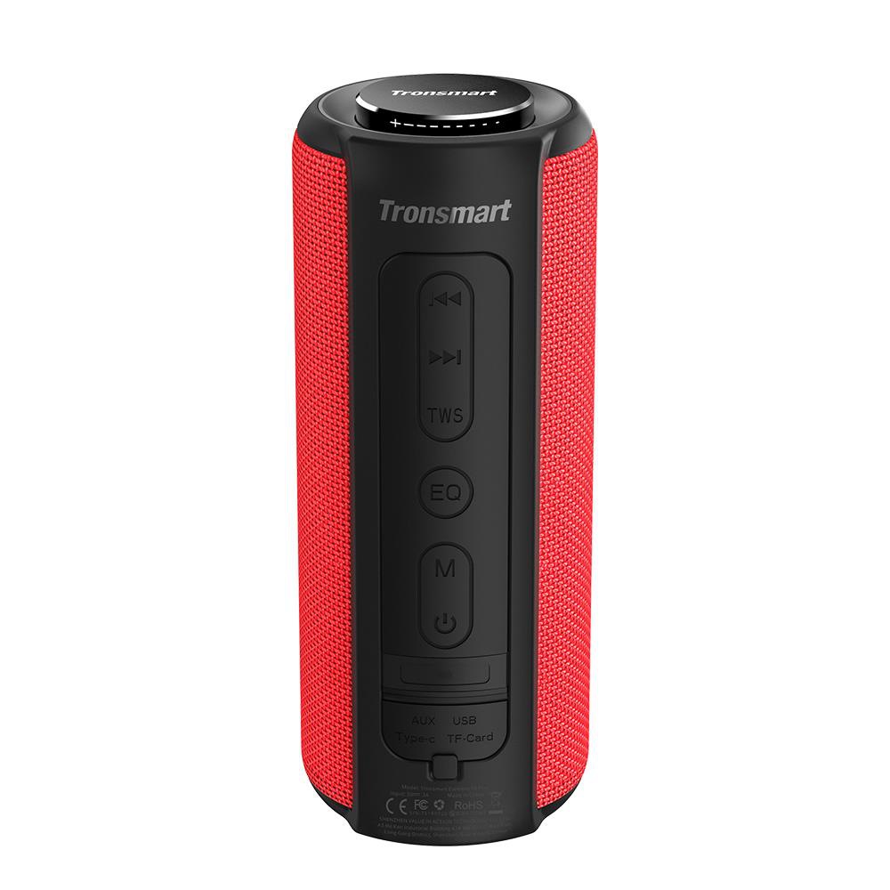 Image of Tronsmart Element T6 Plus Portable Bluetooth 50 Speaker with 40W Max Output Deep Bass IPX6 Waterproof TWS - Red