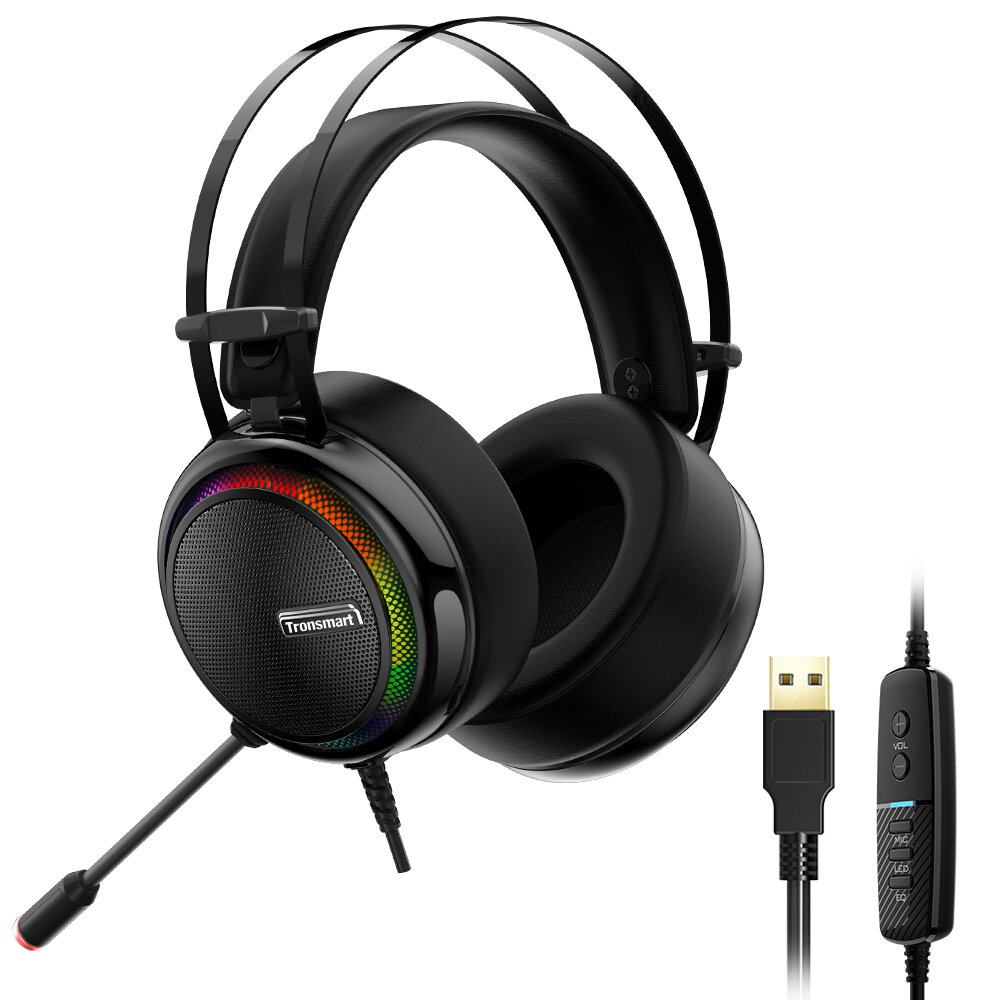 Image of Tronsmart Glary Gaming Headphone 71 Virtual Surround Sound Colorful LED Lighting 50mm Driver Gaming Headphone for PC Sw