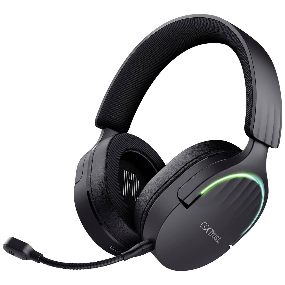 Image of Trust GXT491 FAYZO Gaming Over-ear headset BluetoothÂ® (1075101) Virtual Surround Black Surround sound Microphone mute
