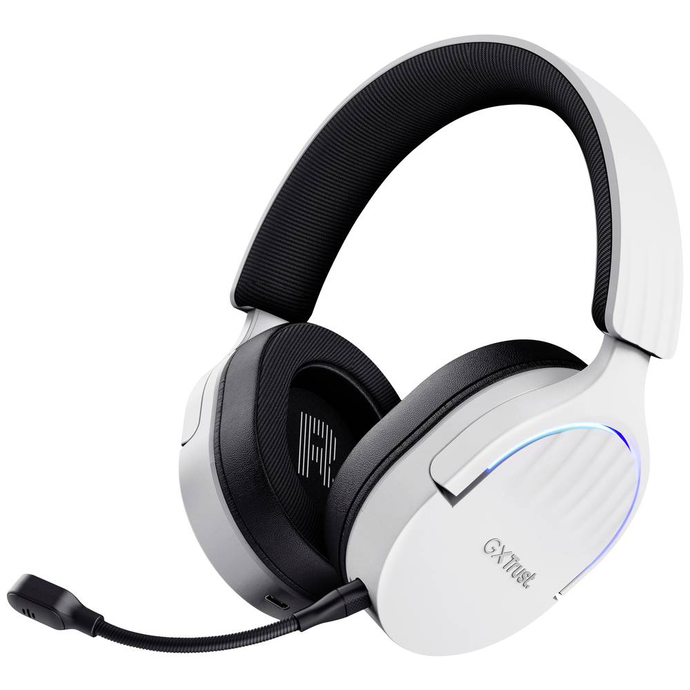Image of Trust GXT491 FAYZO Gaming Over-ear headset BluetoothÂ® (1075101) Virtual Surround White Surround sound Microphone mute