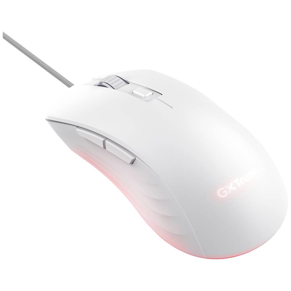 Image of Trust GXT924W YBAR+ Gaming mouse Corded Optical White 6 Buttons 25600 dpi Backlit