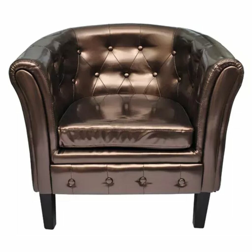 Image of Tub Chair Brown Faux Leather